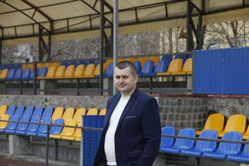 Олександр Чекаленко на збудованому в 2018 р. стадіоні